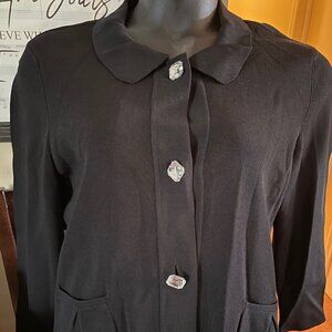 Yarns & Stiches Brand Button Up Sweater - Navy Blue - XL